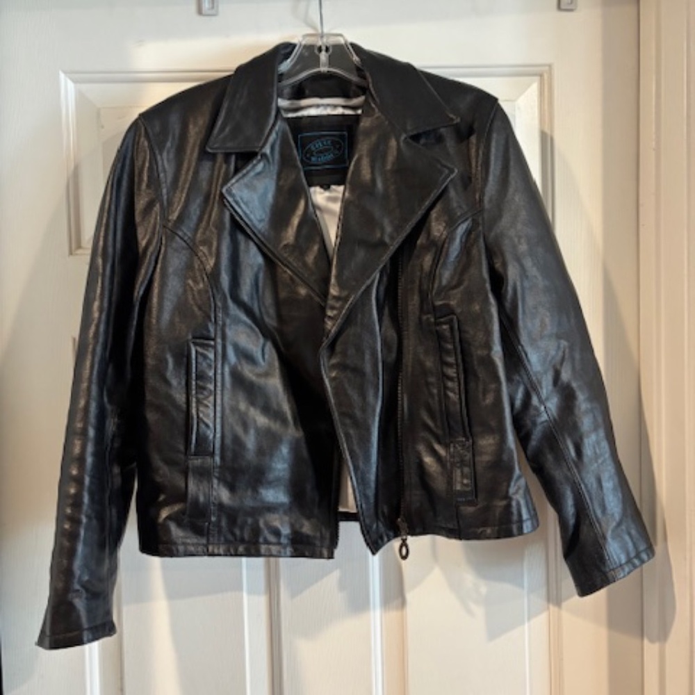 Steve Madden Women's Leather Jacket, Black- Small